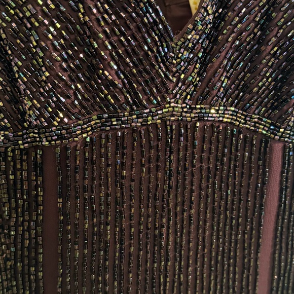 Robin Elliott Burgundy Sequin Cocktail Dress with Matching Shawl & Shoes Size 10 - Picture 3 of 14